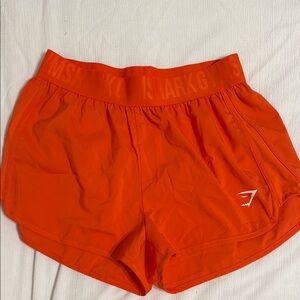 Gymshark Orange Athletic Shorts Lightweight Elastic Waist